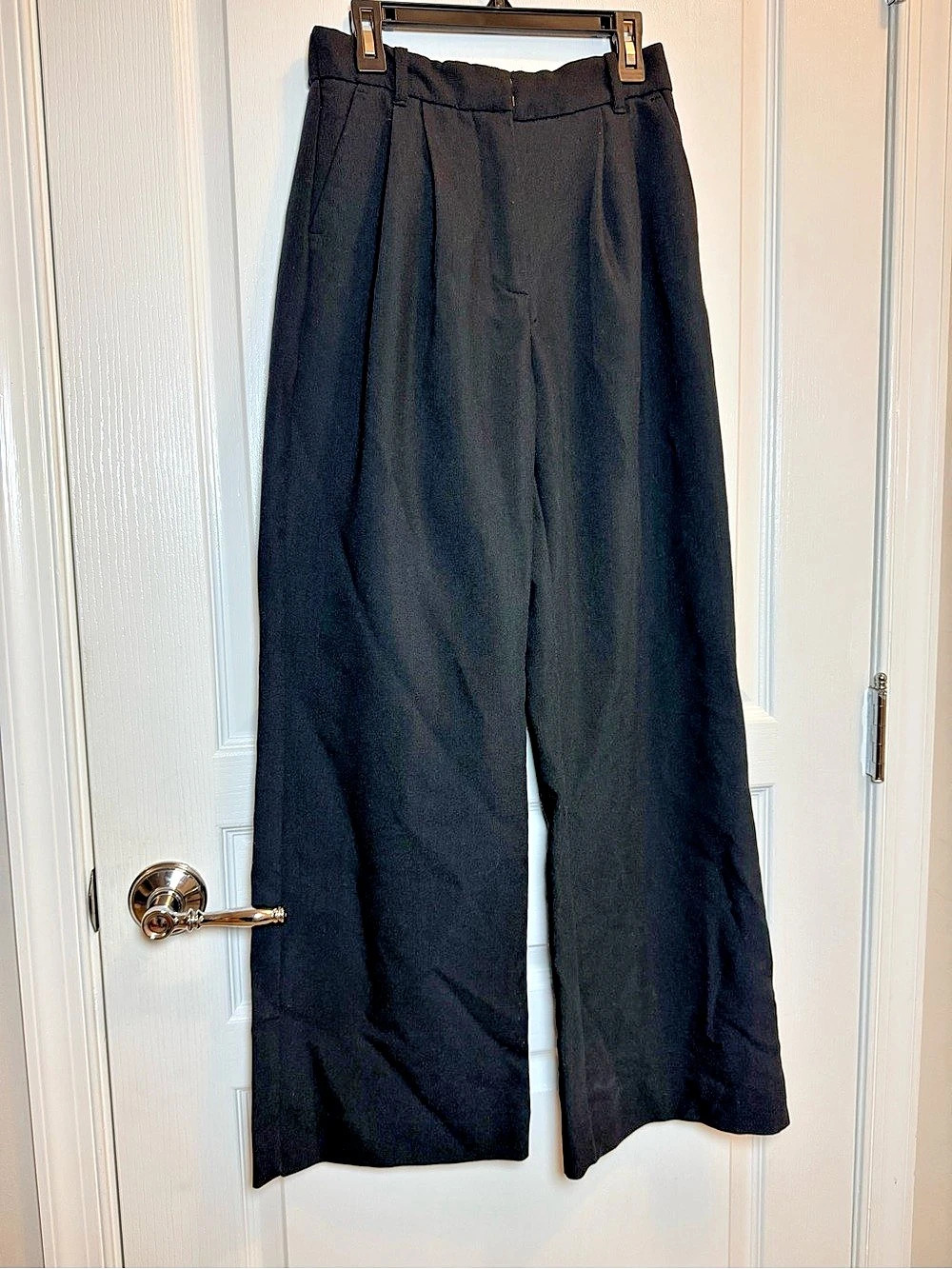 Abercrombie & Fitch A&F Sloane Tailored Wide Leg Pant Black Waist 26
